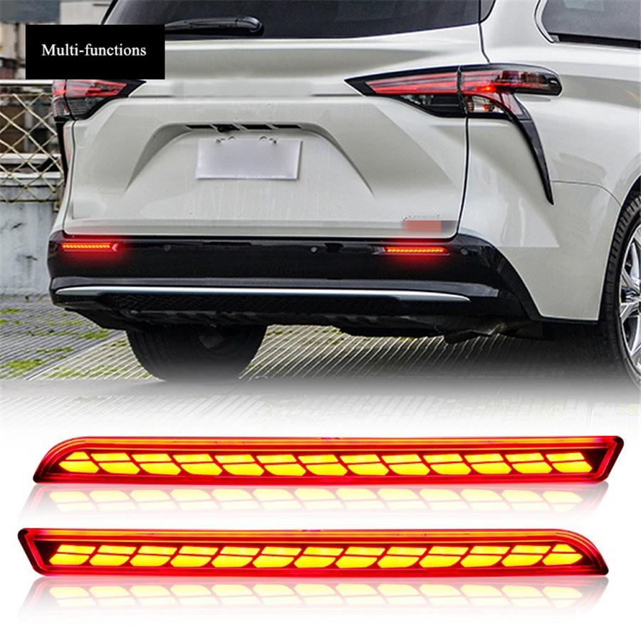 Car LED Rear Bumper Reflector Light Lamp Left+Right For Toyota Sienna 2021-2023