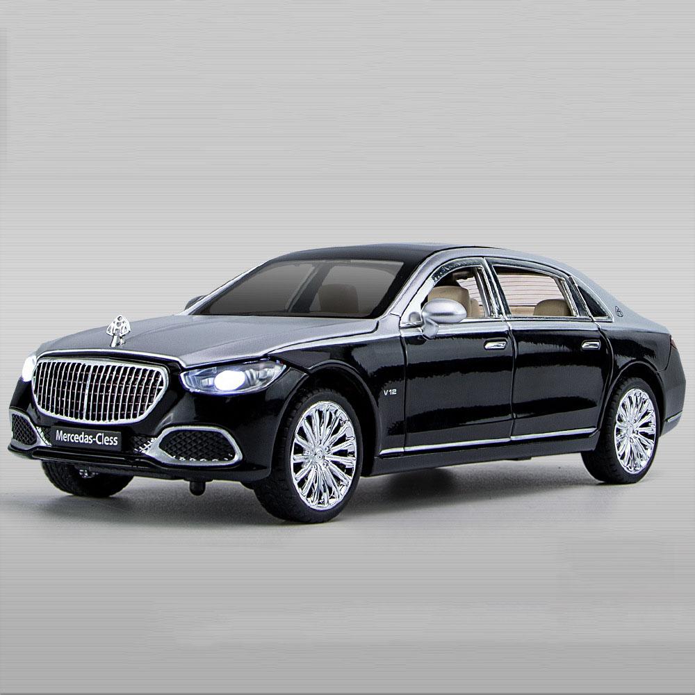 1:24 Maybach S680 Gle350 Игрушки Машинки Литой Сплав Модель Звук Свет Откат Открывающиеся Двери Переднее Колесо Рулевое Управление Транспортные Средства Детский Подарок