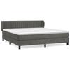3127620 vidaXL Lit à sommier tapissier et matelas Gris foncé 160x200cm Velours