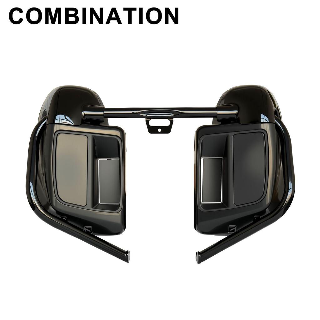 Черные круглые дуги безопасности для Harley Softail 18-26, Совместимы с ветровыми щитками для Touring