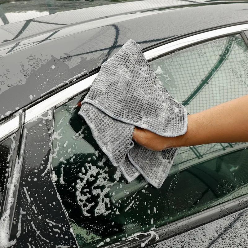 Микрофибровые полотенца для мытья автомобиля, суперабсорбирующее вафельное полотенце, салфетка для ухода за автомобилем, мягкие полотенца для сушки, тряпка для чистки кузова автомобиля