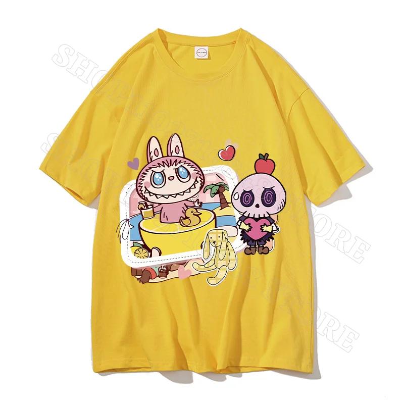 Labubu Унисекс Одежда Женская Футболки Милая Одежда Мультфильм Аниме Графический Принт Футболка Крутые Удобные Топы Подарок Для Вечеринки Унисекс
