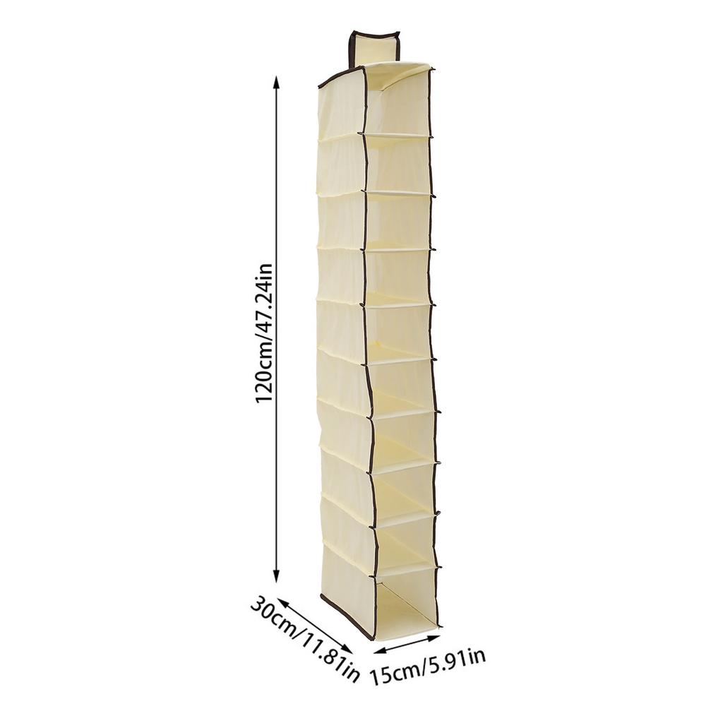 10-Layer Hanging Storage Bag Foldable Space Saving Clothes Hat Shoe Organizer for Collapsible Wardrobe Sundries Organizer 1/2Pcs