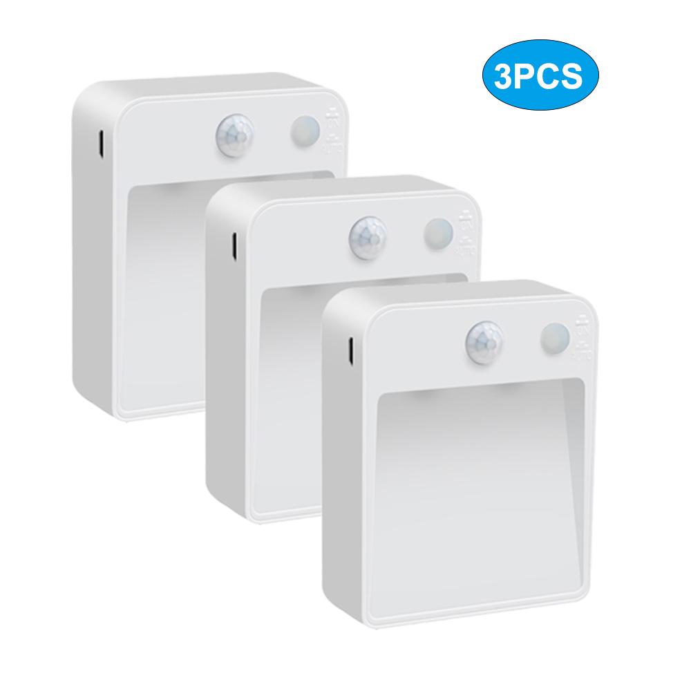 1/2/3-Pack Under Bed Night Light Hallway Stairs Light Motion Sensor Room Decor Led Lamp Indoor Lighting Wall Lamp Battery Or Micro USB Port