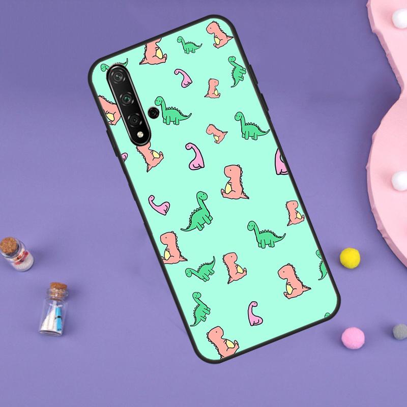 Dinosaur Pattern Case For Huawei P30 P20 P40 Lite Nova 5T 11i 8i 3i 9 10 SE 11 Pro Y90 Y70 Y61 Y60 Y91 Cover