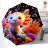 1 шт. Аксолотль Пузырь Автоматический Открывающийся/Закрывающийся Зонт Милый Зонт с Милым Дизайном, Портативный 3-складной Компактный Зонт для Мужчин и Женщин,