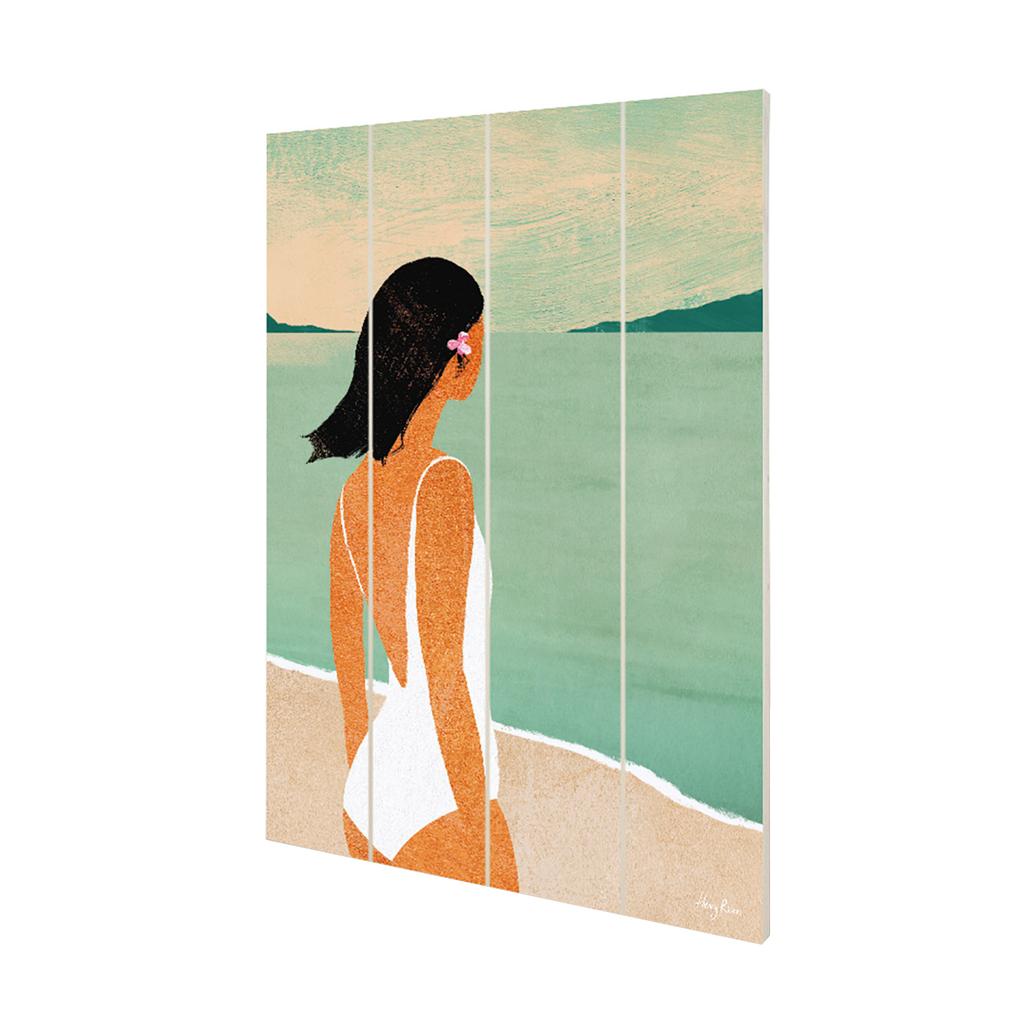 Henry Rivers Beach Girl III Wood Plaque