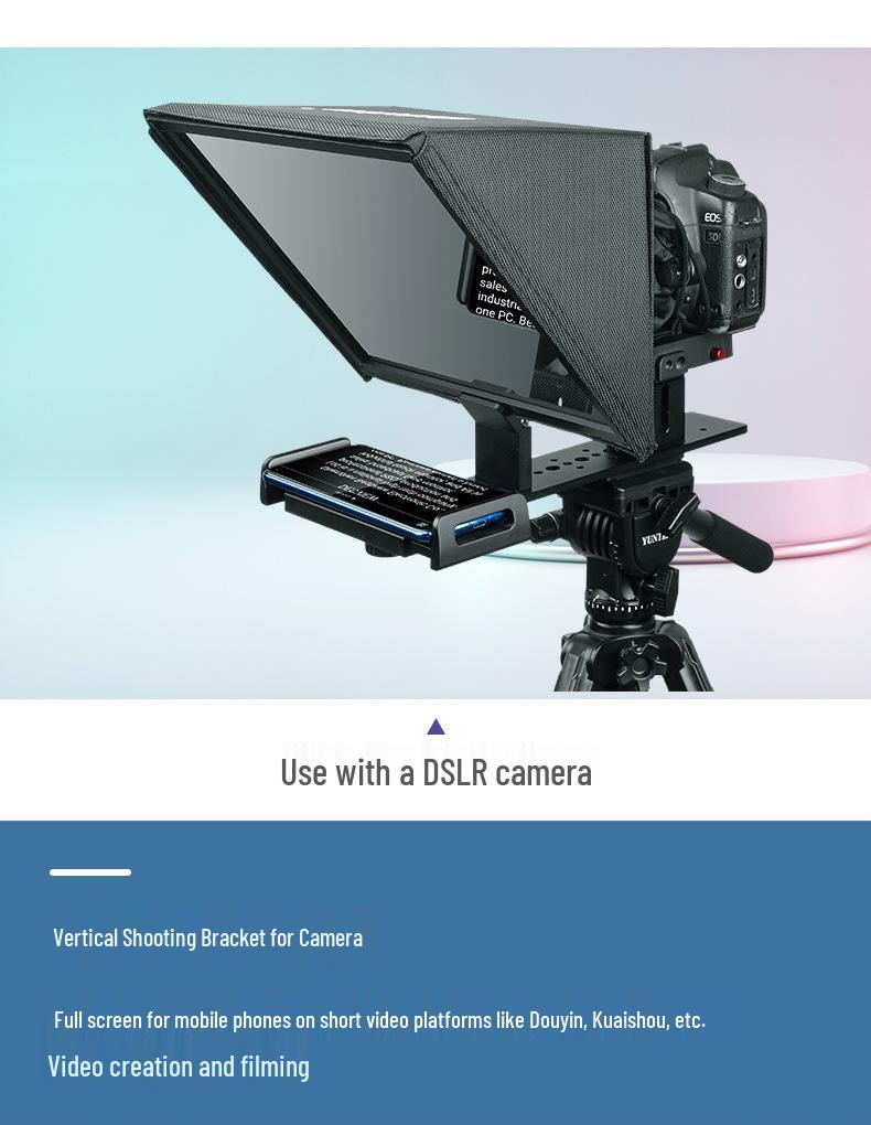 Bestview T12: Portable 11-Inch Teleprompter for Live Broadcasts, Interviews, & Recordings