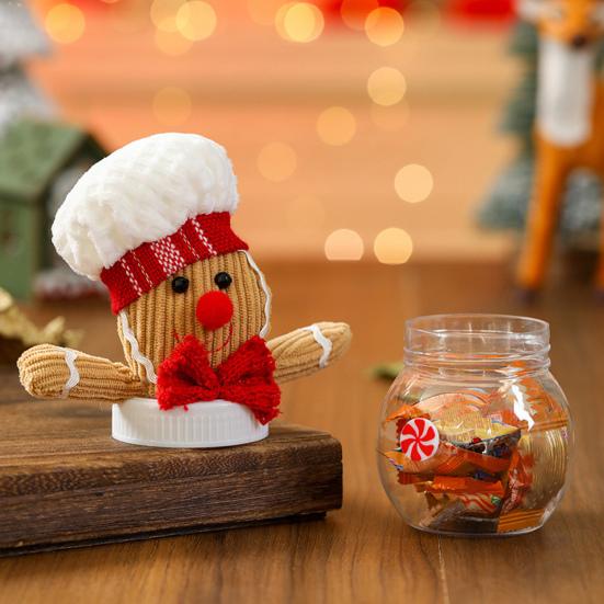 Пластиковые банки для конфет в виде пряников, симпатичные рождественские конфеты в коробке, многоразовые праздничные