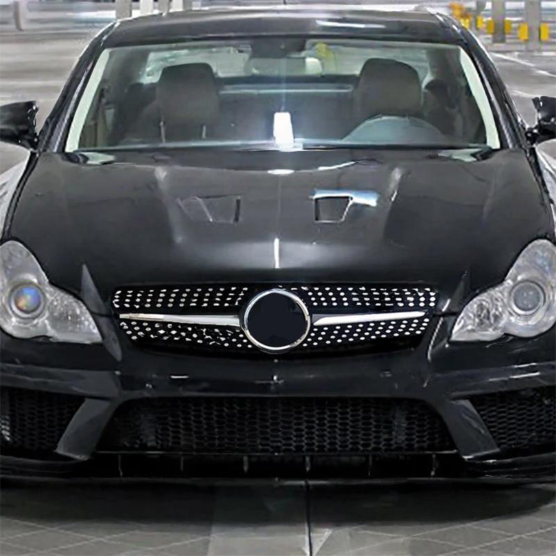 Для Benz CLS W219 2005-2008 CLS350 CLS500 CLS550 CLS55 CLS63 Высококачественные передние гоночные решетки радиатора автомобиля типа "Звезда" из АБС-пластика, глянцевые черные