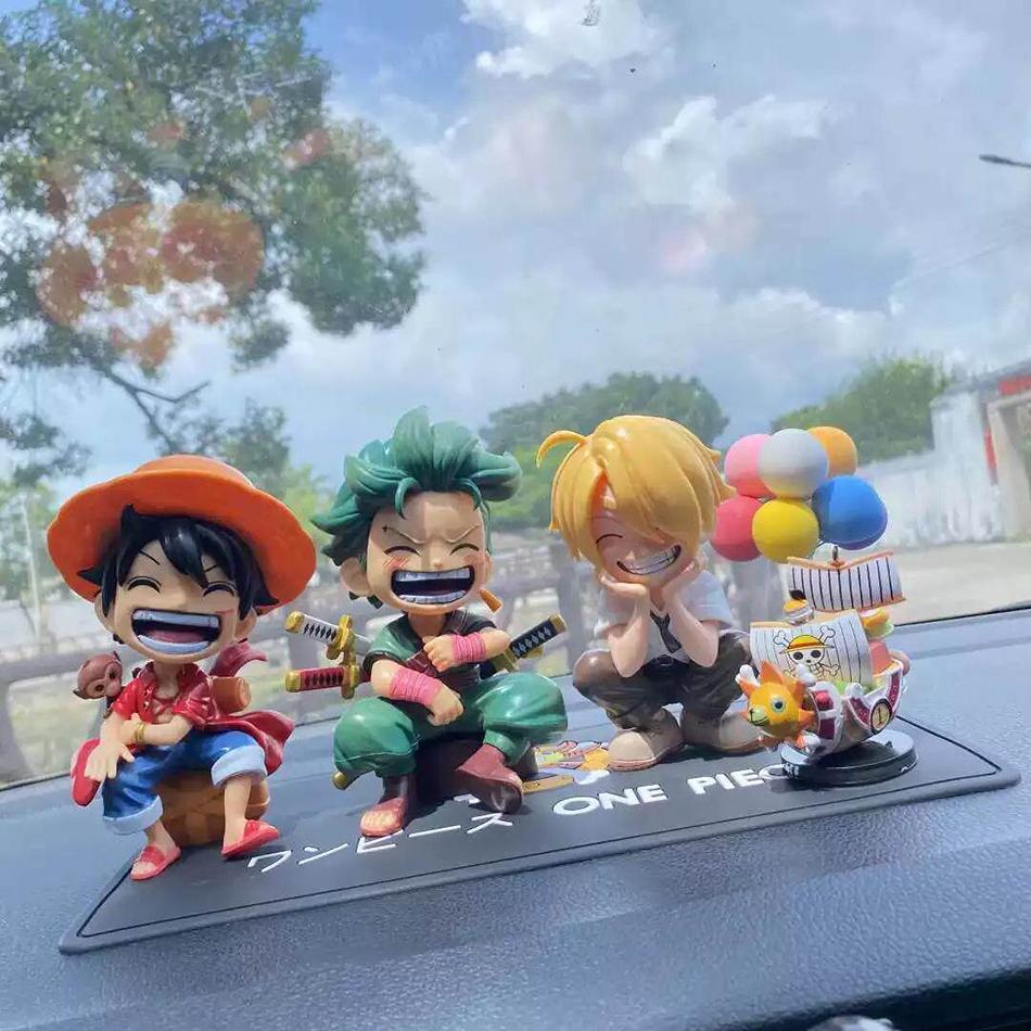 Серия Аниме-Мерчандайза One Piece Луффи Зоро Санджи Q-Версия Сидячая Поза Детская Модель Фигурка Игрушка Подарок Коллекционные Предметы