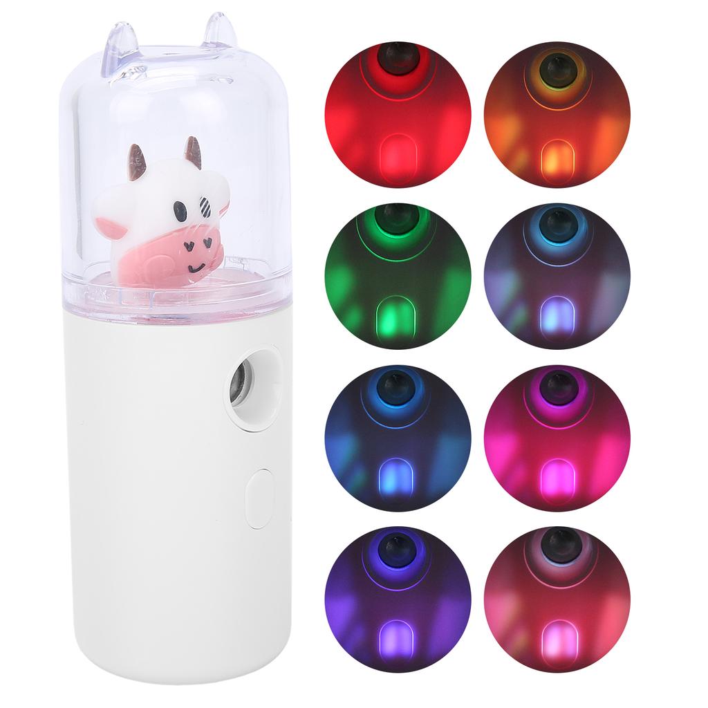 Милый мультяшный животный распылитель для лица, портативный, для дома, офиса, увлажняющий спрей для кожи, белый