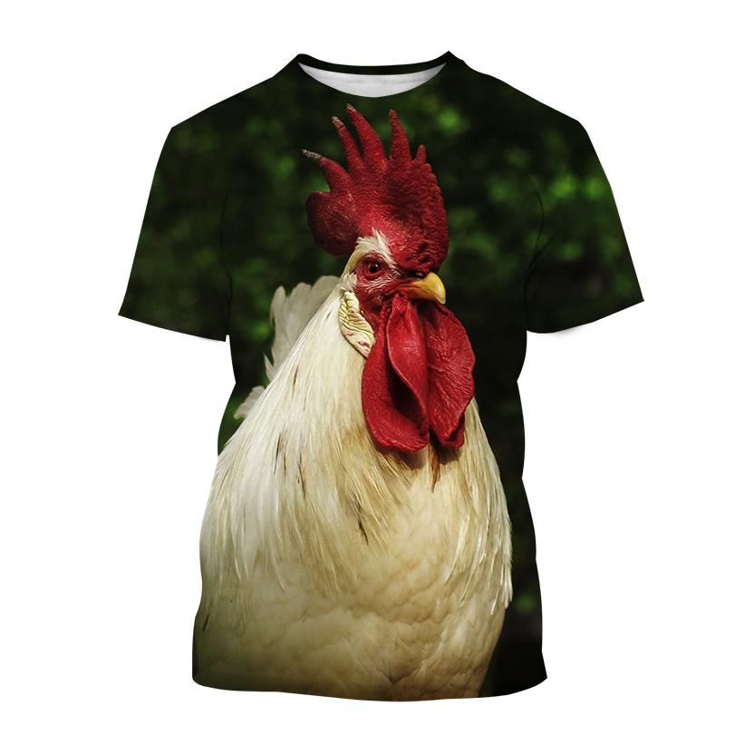 Лидер продаж, футболка с принтом Rooster Art Trend для мужчин и детей, повседневная одежда, модный уличный тонкий топ в стиле Харадзюку с 3d-принтом