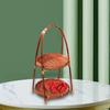 1Pcs 1/2/3 Layers Storage Basket Multi-function Standing Tray Bamboo Woven Basket  For Kitchen