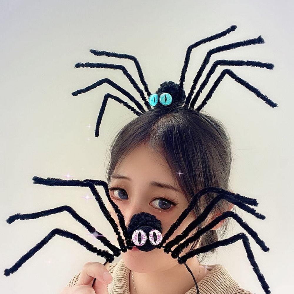 Plush Spider Halloween Headband Headwear Halloween Party Decorations Men