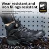 Защитная обувь с поворотной кнопкой высокая Рабочие ботинки Мужские Ботинки со стальным подноском Защитные Непробиваемые Ботинки Мужская обувь