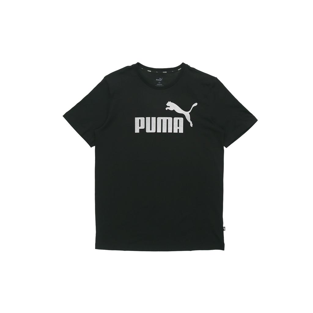 Puma Front Logo Print Short Sleeve T-Shirt Men Tops Black 583843-01