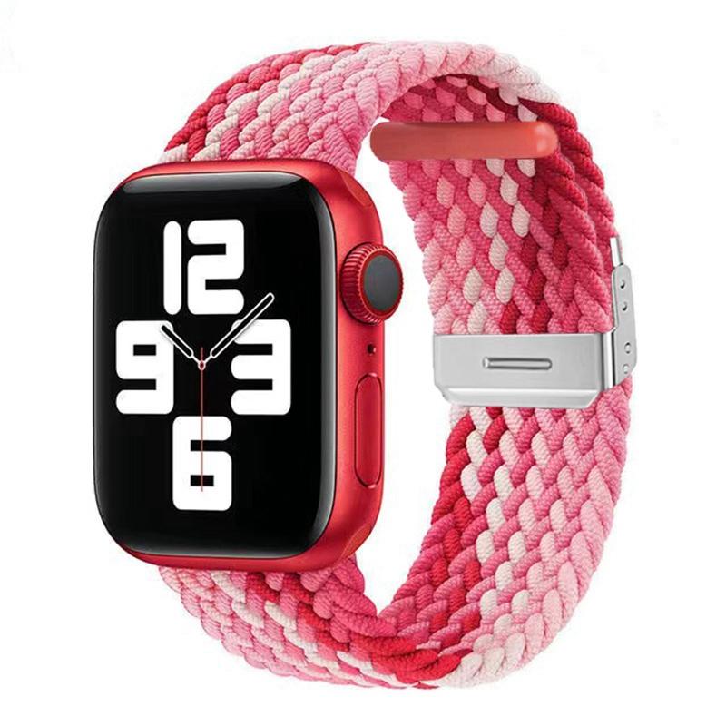 Nylon Fabric Band for Apple Watch Series 8 7 6 SE 5 4 3 38 40mm 42mm 44mm 41MM 45MM 49 Ultra Braided Solo Loop Strap for Iwatch
