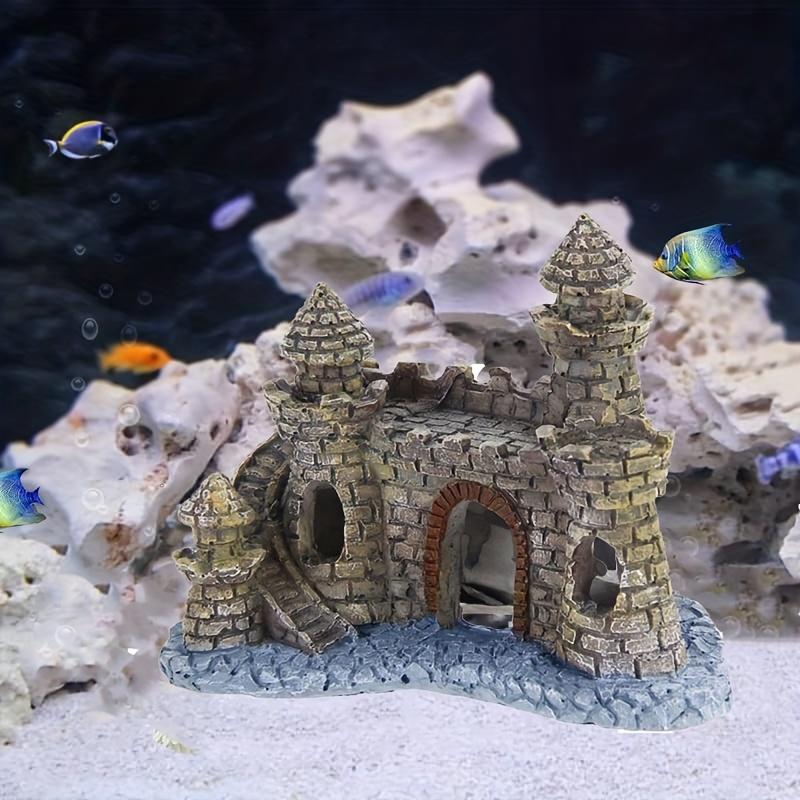 Crafts, 1pc Fish Tank Decor Polyresin Tower Castle Aquarium Ornament Fish Tank Decoration Accessories