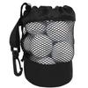 Чехол для мяча для гольфа Ailunate, чехол для мяча для гольфа, сумка-держатель для хранения, сумка для хранения, большая сетка, черный, черный