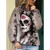 2025 Women's Tops Autumn and Winter Hoodies Women's Loose Mexican Day of the Dead Print 3d Print Fashion Casual Pullover Hoodie