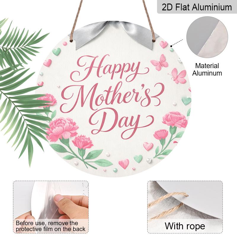 2D Flat, Aluminum Metal Sign Mother's Day Commemorative Plaque - an Elegant And Heartfelt Gift with "for Mom" Inscription, 20X20Cm(7.87Inch) Desktop