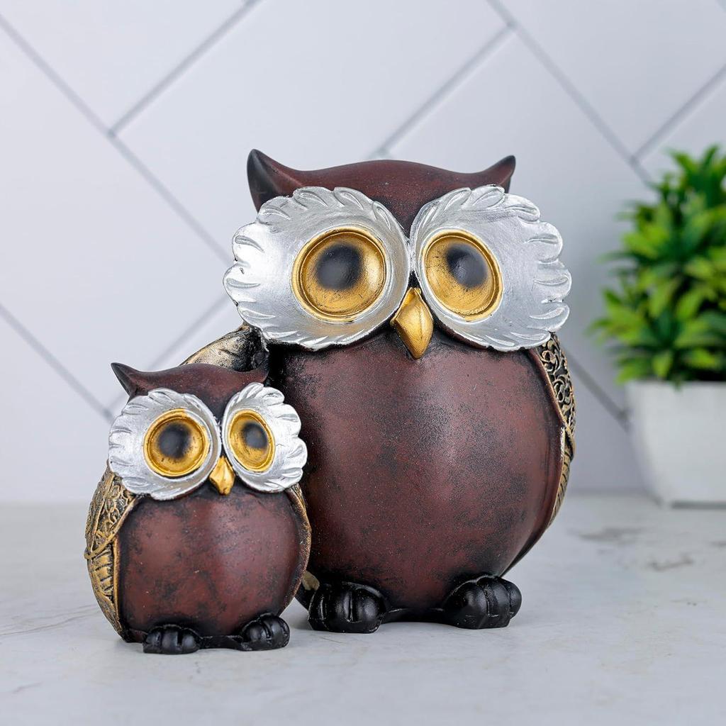 Owl Statue for Good Luck Showpiece Home Decor Items for Living Room and Gifts