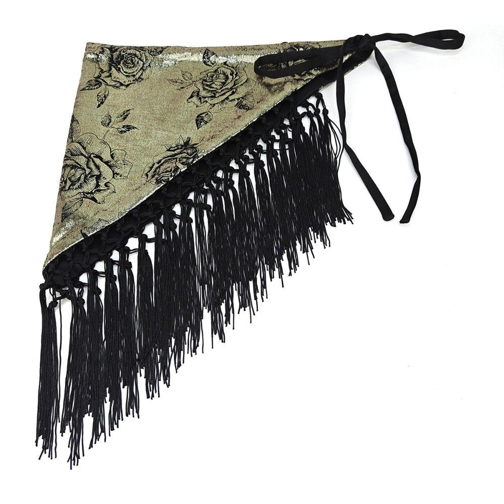 Chinese Style Triangular Waist Belt Printing Mini Apron Fashion Bohemia Wide Waistband  Streetwear