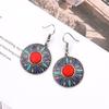 Vintage Bohemian Water Drop Earrings for Women Ethnic Enamel Rice Bead Feather Earrings Party Vacation Silver Color Jewelry