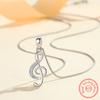 Серебряный музыкальный кулон-ожерелье 925 пробы для женщин, модное ювелирное изделие с кристаллами и цирконами, подарок FQL23253