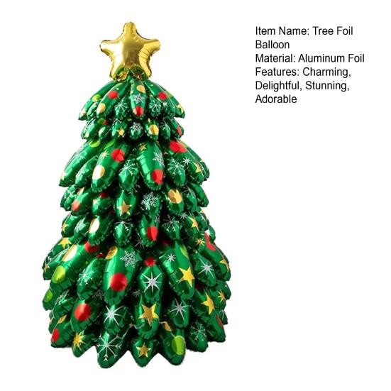 Inflatable Christmas Tree 51 Inch Self-Standing Christmas Tree Foil Balloons for Xmas Party Decorations Photo Prop