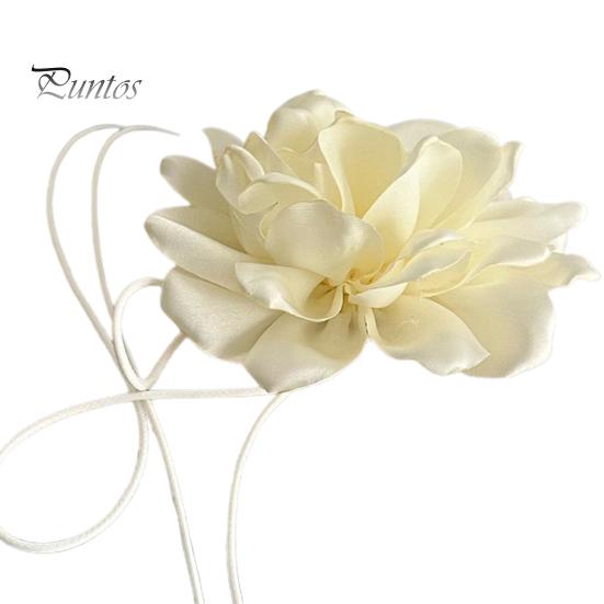 Женское колье-колье в стиле ретро с цветком, однотонное элегантное ожерелье на шнуровке с регулируемым воротником на бретельках, товары для вечеринок