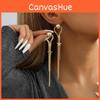 Chic Long Geometric Star Earrings Womens Gold Plated Tassel Statement Jewelry