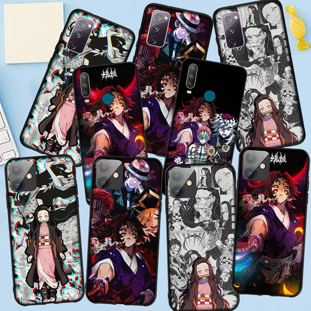Чехол для телефона Samsung Galaxy S25 S24 S23 iPhone 16 15 Xiaomi Redmi Note 14 13 12 16E 11 Pro Max OPPO Moto Huawei Kokushibo Demon Slayer Nezuko Cover