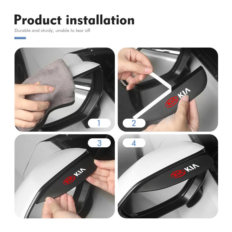 AHL1 2pcs Car Rearview Mirror Rain Eyebrow Sun Visor Shade Cover Rainy Shield Guard For KIA Spectra Sedona Cadenza Proceed Sephia