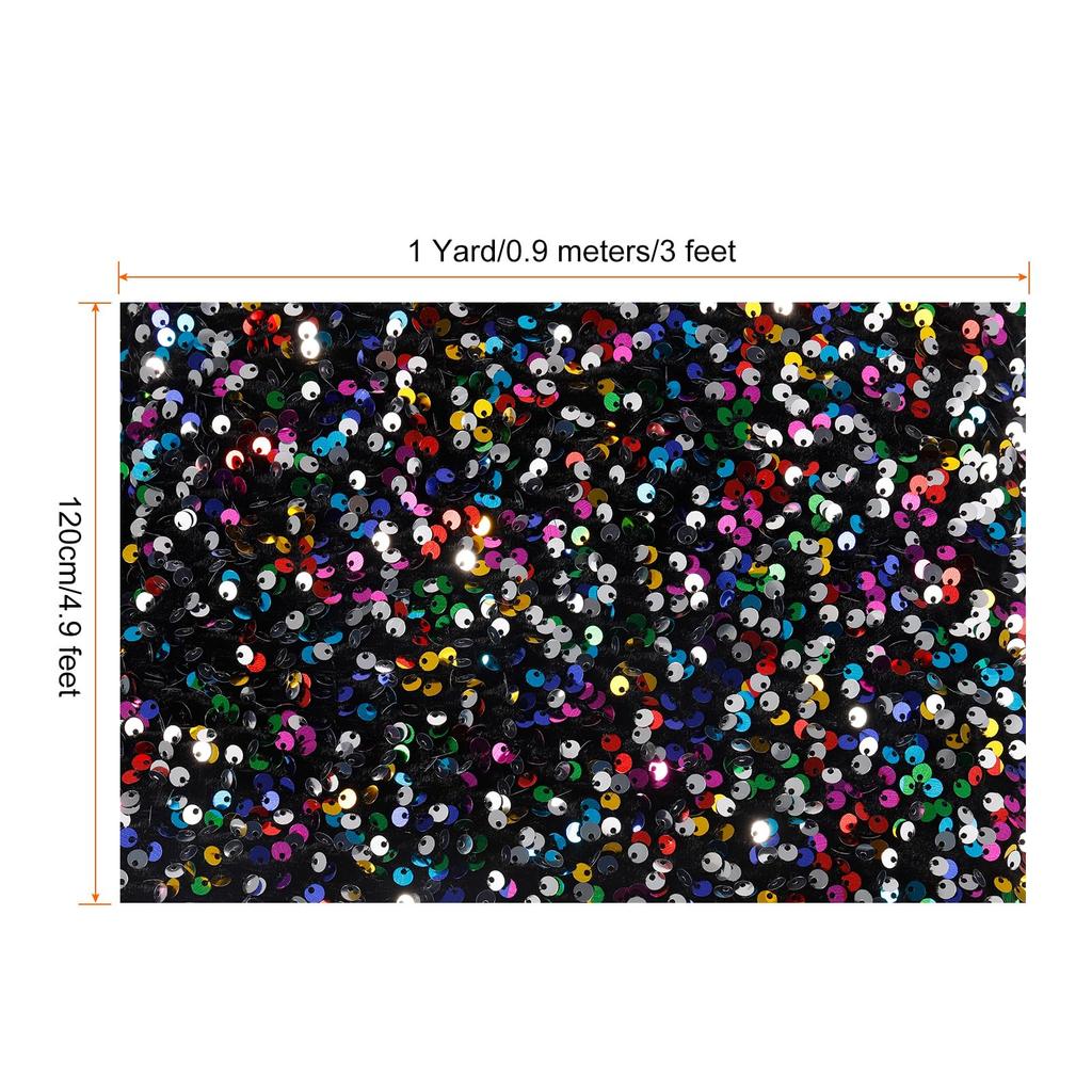 Rebower Iridescent Sequin Velvet Shimmer Sparkle Shiny Fabric for Dress Linen Birthday and Home 1 Multicolor Fabric, Backdrops, Parties, Decorations,