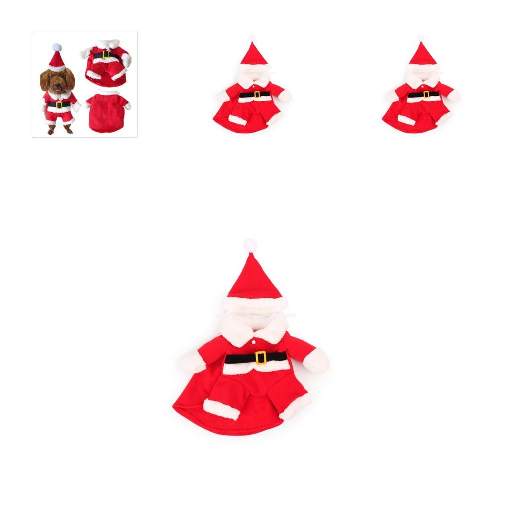 Pet Small Dog Cat Santa Claus Costume Outfit Jumpsuit Clothes For Christmas Dog Supplies