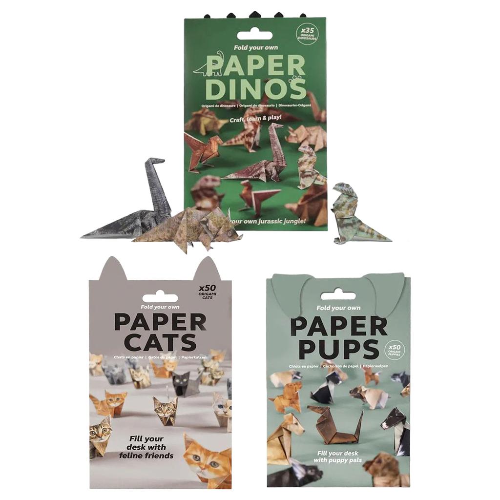 Креативные бумажные кошки своими руками, ручная работа, бумажная кошка, собака, динозавр, складывание животных, набор для складывания бумаги, забавный набор для оригами для взрослых и детей