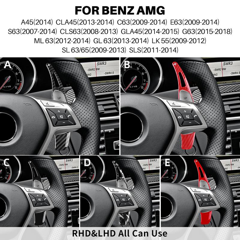 For Mercedes Benz AMG A35 A45 C43 C63 E63 S63 S65 CLA G63 GLA GLC GLB GLE SLK 55 SLS Steering Wheel Shift Paddle Gear Paddles