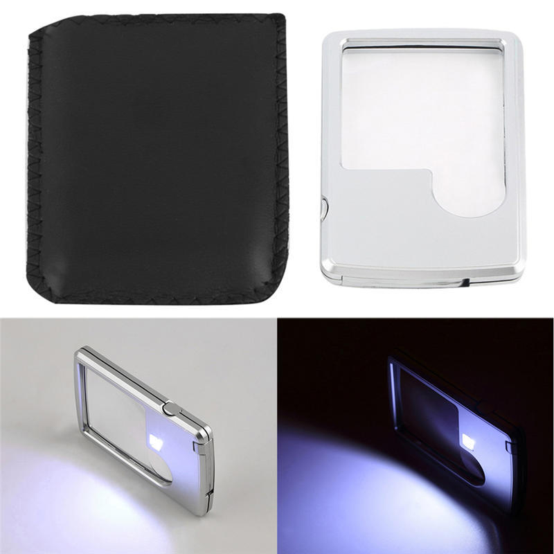 3X 6X светодиодная лупа для ювелирных изделий, лупа для кредитных карт, увеличительное стекло