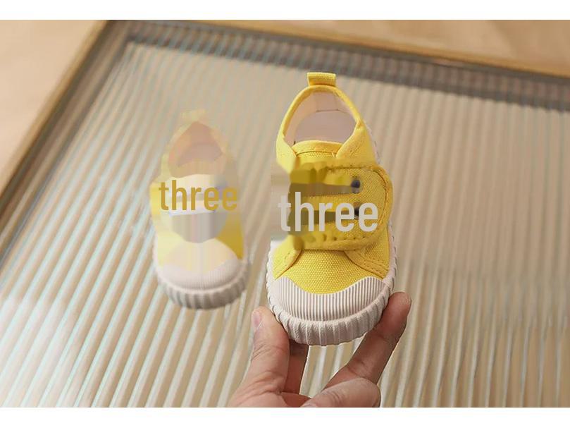 Детские низкие кеды из парусины на липучках - мягкая подошва, весна/осень, белые, унисекс, детская обувь