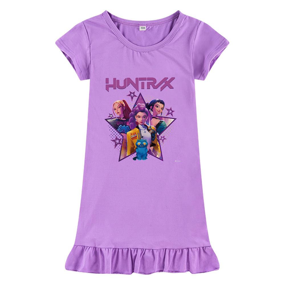 M1220 Детское платье для девочек Kpop Rumi Zoey Mira с принтом, короткими рукавами и оборками