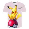 Аниме Пикачу Детские 3D Футболки Pokemon для Мальчиков и Девочек с Коротким Рукавом