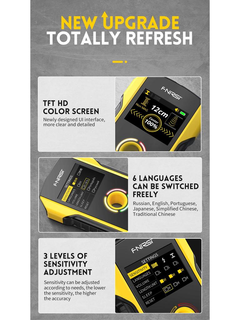 FNIRSI WD-02 Высокоточный многофункциональный детектор стен для проводов, металла и арматуры