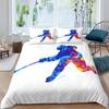 Ice Hockey Duvet Cover Twin Hockey Sports Player Bedding Set Winter Extreme Sports Game Comforter Cover Set Sports Arena Bedding