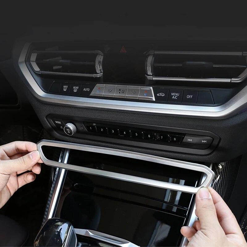 Карбоновый ABS-пластик, центральная консоль автомобиля, объемная рамка, декоративная крышка, наклейка, автомобильные аксессуары для BMW 3 серии G20 G28 -21