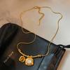 Подвеска-ожерелье из 18-каратного позолоченного золота с камнем тигровый глаз, повседневная ретро-темпераментная цепочка до ключицы, легкая роскошная цепочка для свитера, женская