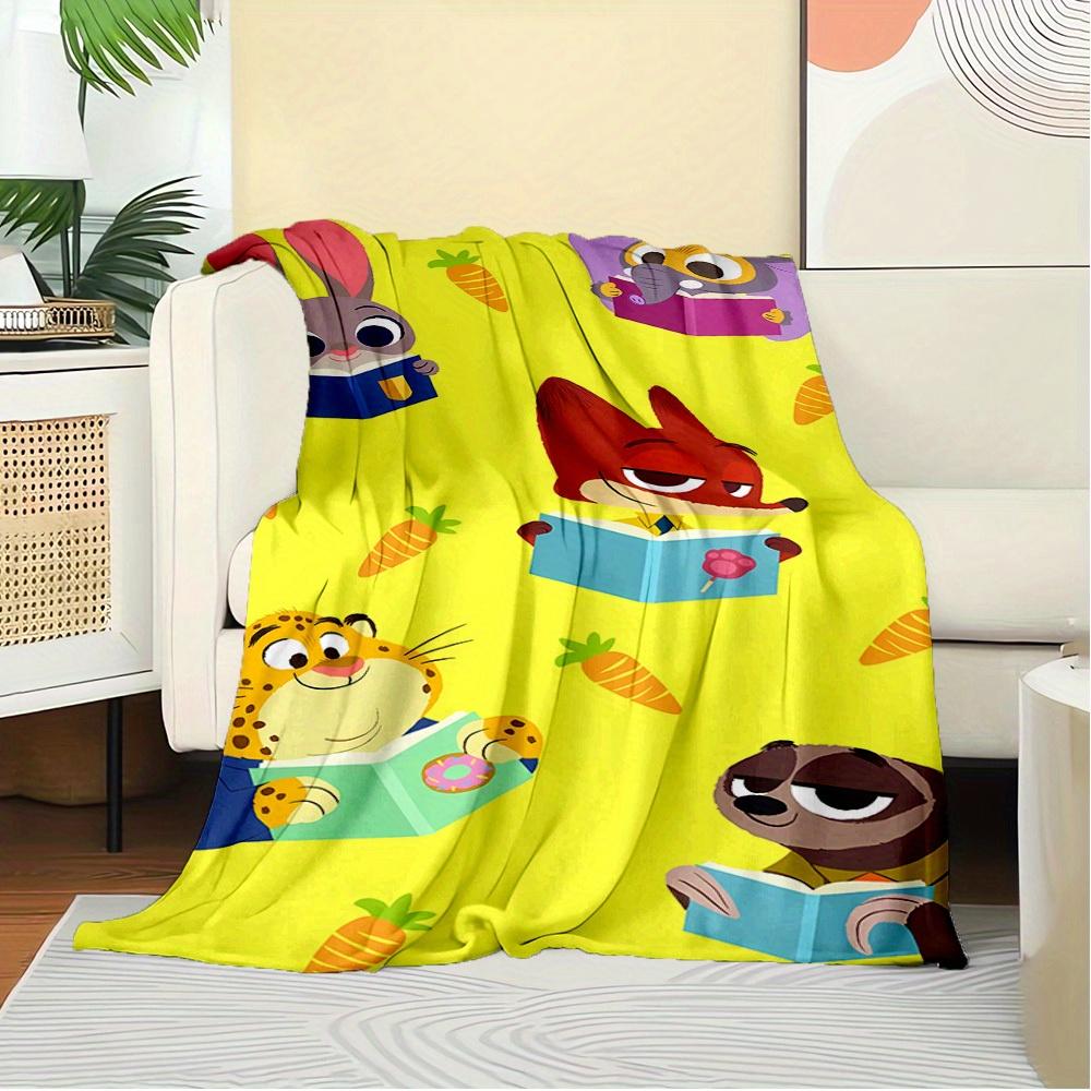 1pc Flannel Cartoon Animal Reading Pattern Small Coverlet for Bed, Suitable for ation, Soft and Comfortable, Suitable for Sofa Blanket