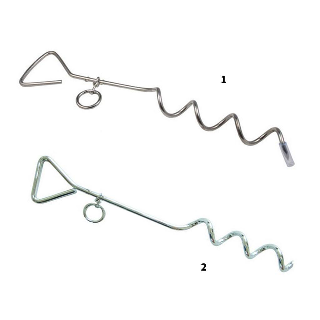 Durability Iron Pet Tie Out Retainer Screw Alloys Spirals Dog Tie Out Stake for Trampolines Swing and Tent