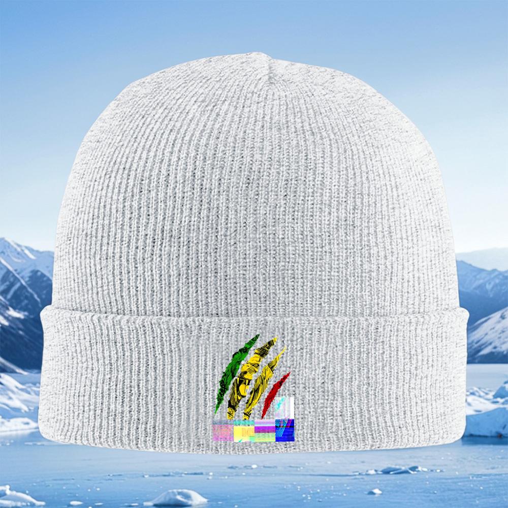 Claws ripping animal vibrant image Men Women Unisex Knitted Hat Beanie Pullover Cap Winter Thermal Warm Christmas Outdoor Cyclin